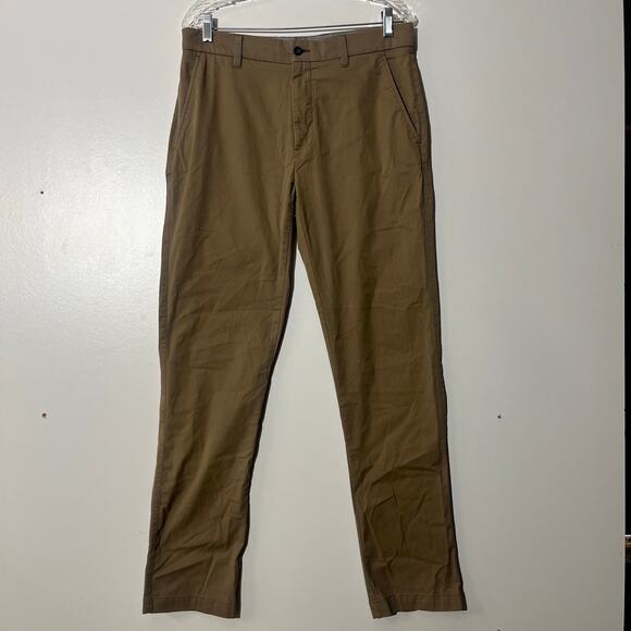 Cole Haan Grand OS Chino Stretch Khaki Flat Front Dress Pants Men’s Size 32x32 - Picture 1 of 7